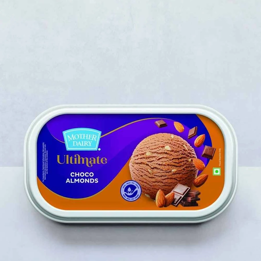 Mother Dairy Choco Almond Ice Cream Tub 1 l